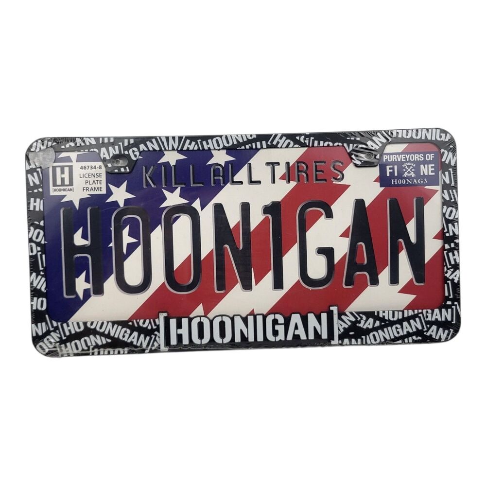 HOONIGAN License Plate Frame Kill All Tires All Over Design New